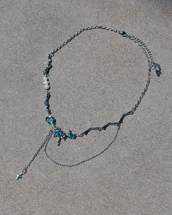 Ocean Blue Pearl Necklace - Nikaneko